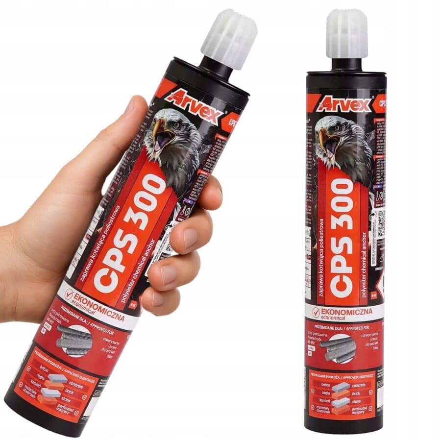 Stalowe ogrodzenie palisadowe - Metal-Serwis-Obrzycko Chemiczna kotwa żywica poliestrowa CPS 300 ARVEX do mocowania elementów ogrodzenia, zapewniająca trwałość i solidność - ogrodzenie Metal-Serwis Obrzyc.