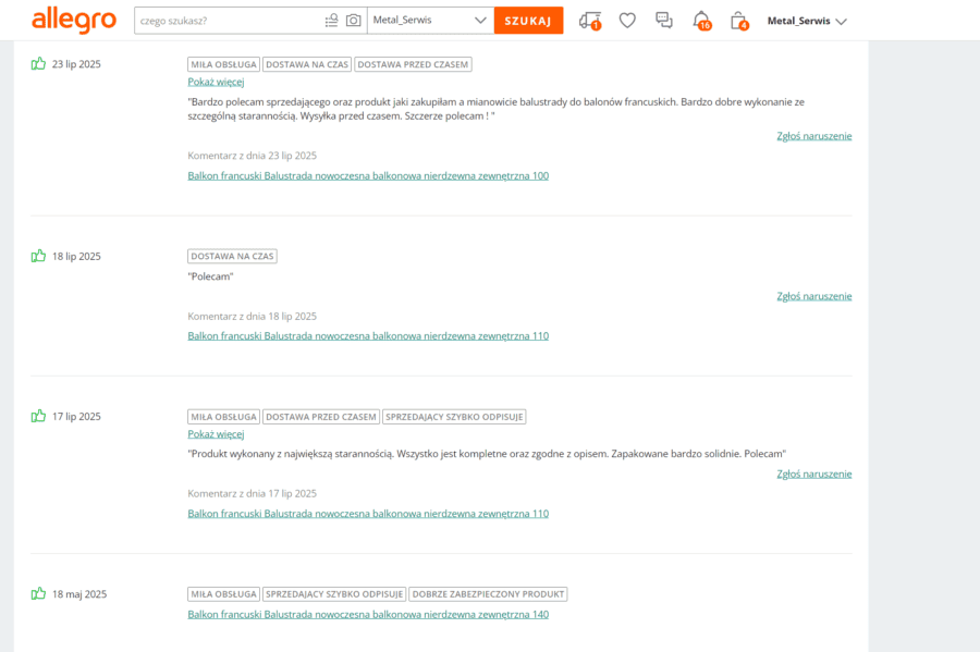 Stwórz tytuł pliku: Balkon-francuski-balustrada-zewnętrzna-ALUstic-Metal-Serwis-Obrzycko Nowoczesna balustrada francuska zewnętrzna z aluminium, balustrada balkonowa - ogrodzenie Metal-Serwis Obrzycko.