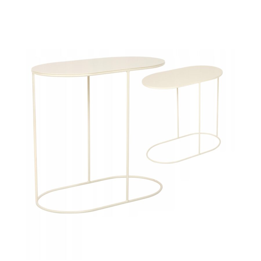 Stolik Boczny Kawowy LARGO - Metal-Serwis-Obrzycko Dwuczęściowy stolik boczny kawowy z metalową ramą i białym blatem, nowoczesny i solidny - Metal-Serwis Obrzycko.